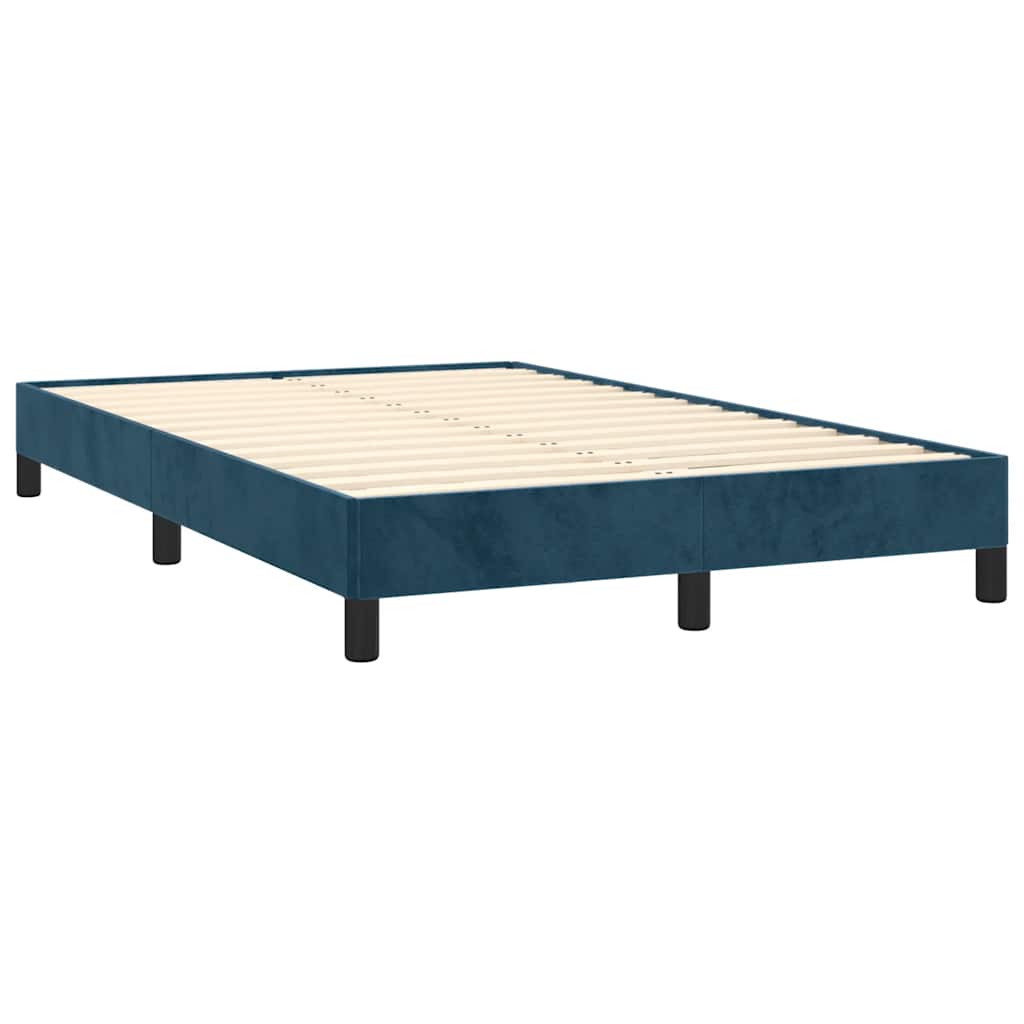 Boxspringbett mit Matratze Dunkelblau 120x190 cm Samt