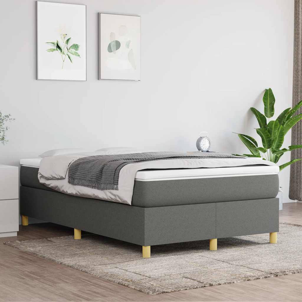 Boxspringbett mit Matratze Dunkelgrau 120x190 cm Stoff
