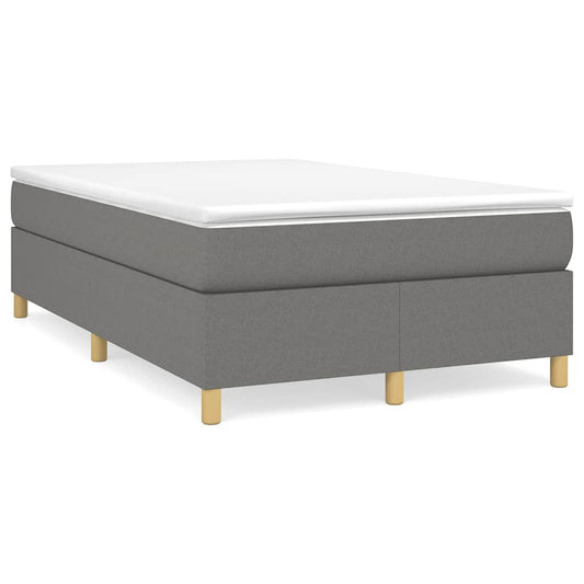 Lit à sommier tapissier avec matelas en tissu gris foncé 120x190 cm