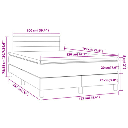 Boxspringbett mit Matratze Schwarz 120x190 cm Stoff