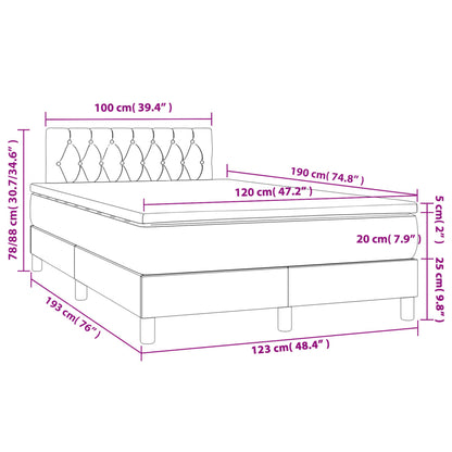 Boxspringbett mit Matratze Schwarz 120x190 cm Stoff