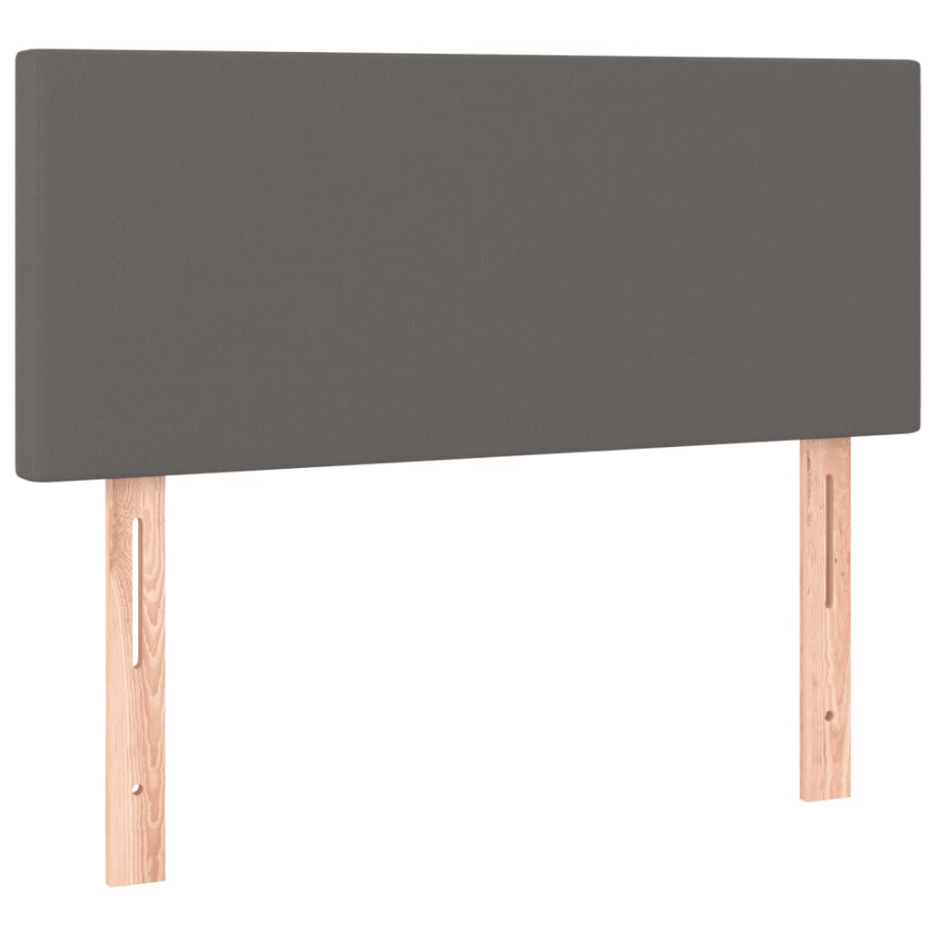 Boxspringbett mit Matratze Grau 120x190 cm Kunstleder