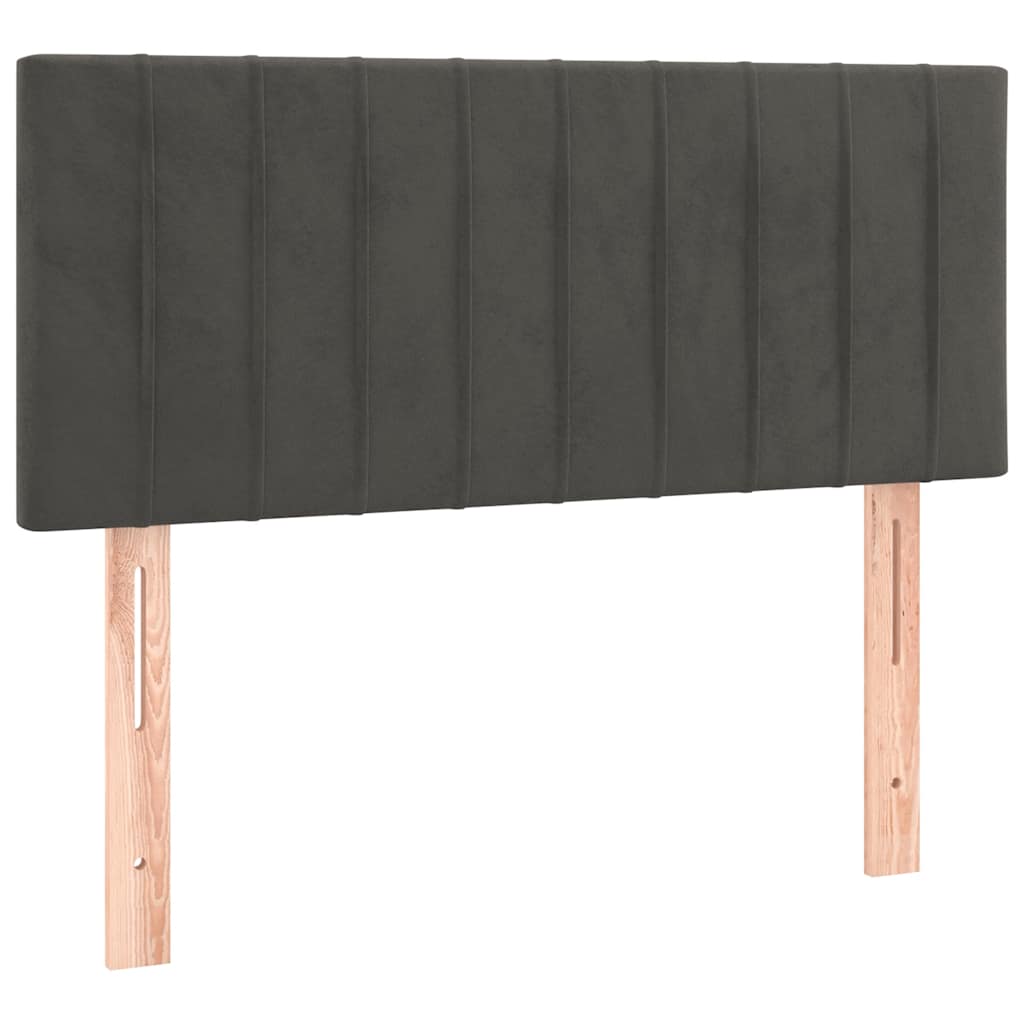 Boxspringbett mit Matratze Dunkelgrau 120x190 cm Samt