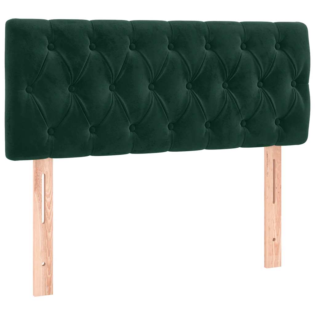 Boxspringbett mit Matratze Dunkelgrün 120x190 cm Samt