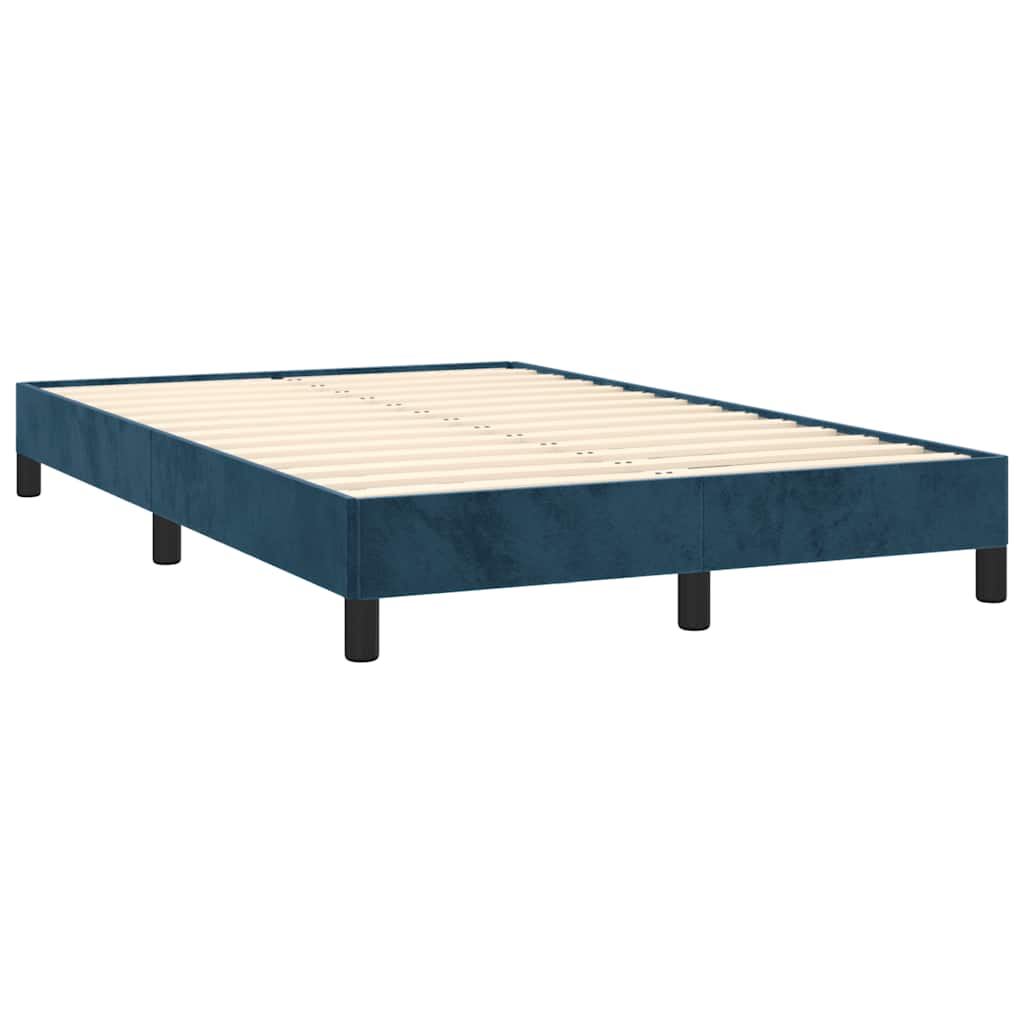 Boxspringbett mit Matratze Dunkelblau 120x190 cm Samt