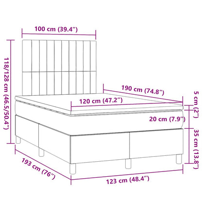 Boxspringbett mit Matratze Hellgrau 120x190 cm Stoff