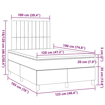 Boxspringbett mit Matratze Dunkelgrau 120x190 cm Stoff