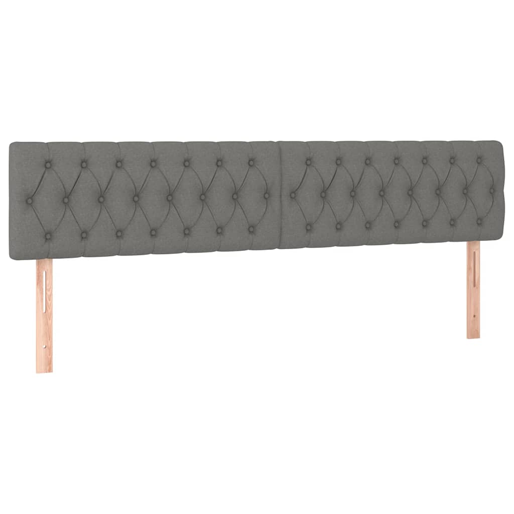 Lit à sommier tapissier avec matelas en tissu gris foncé 120x190 cm