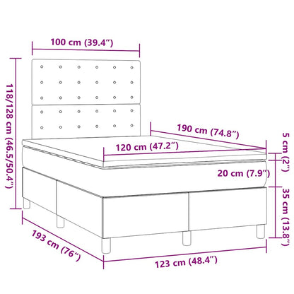 Boxspringbett mit Matratze Taupe 120x190 cm Stoff