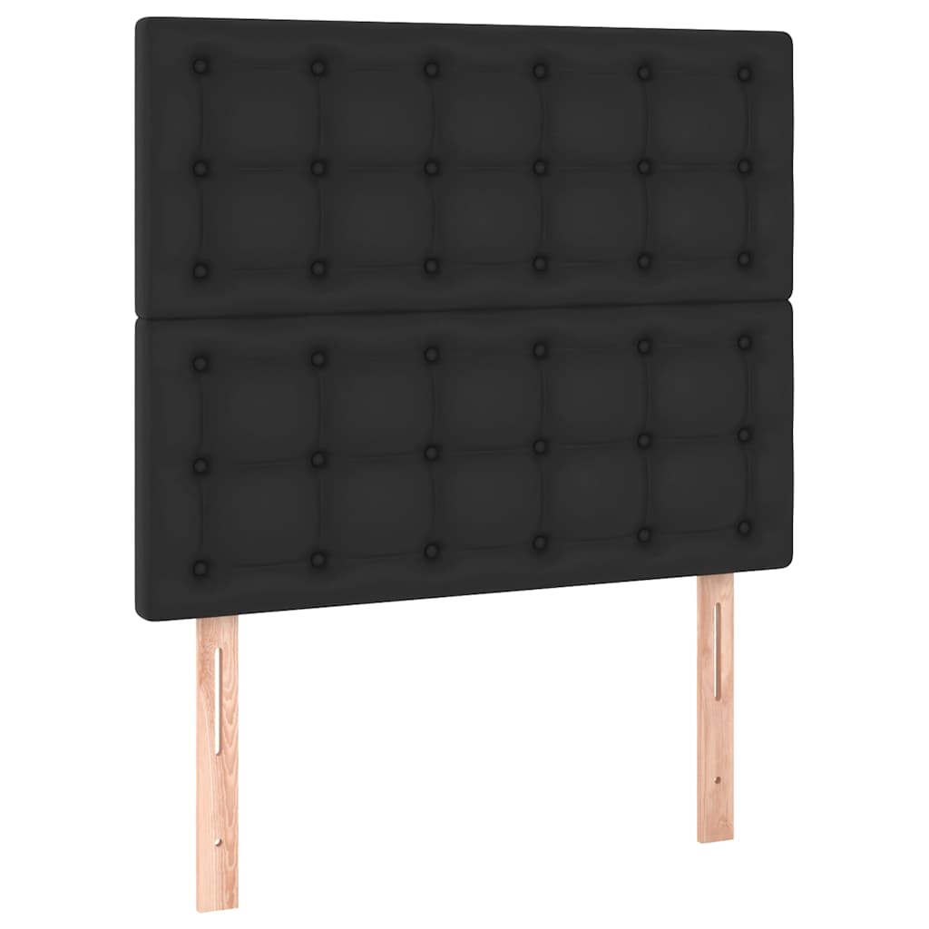 Boxspringbett mit Matratze Schwarz 120x190 cm Kunstleder