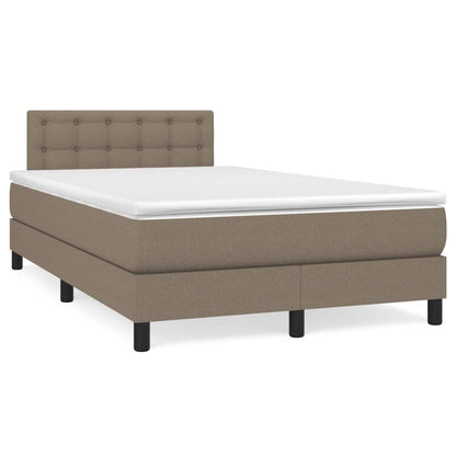 Boxspringbett mit Matratze & LED Taupe 120x190 cm Stoff