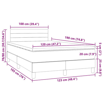 Boxspringbett mit Matratze & LED Schwarz 120x190 cm Stoff