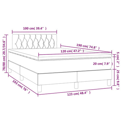Boxspringbett mit Matratze & LED Schwarz 120x190 cm Stoff
