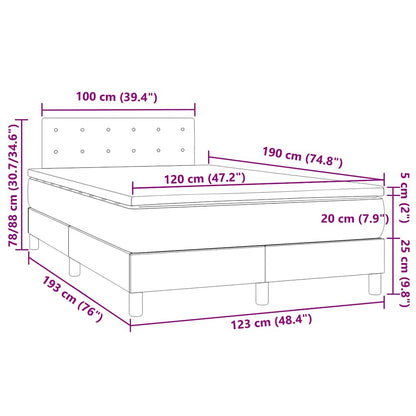 Boxspringbett mit Matratze & LED Schwarz 120x190 cm Stoff