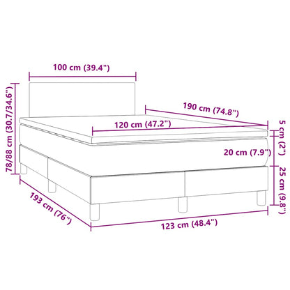 Boxspringbett mit Matratze & LED Schwarz 120x190 cm Kunstleder