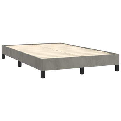 Boxspringbett mit Matratze & LED Hellgrau 120x190 cm Samt