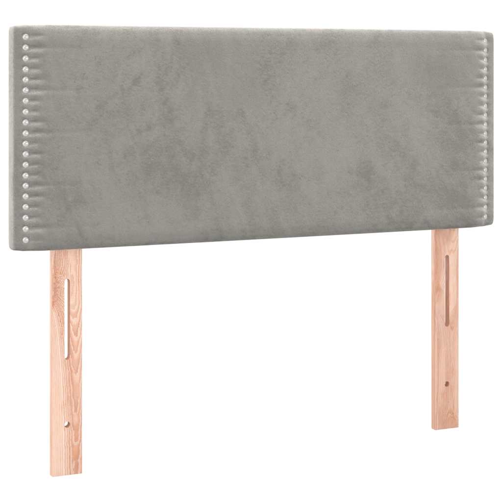 Boxspringbett mit Matratze & LED Hellgrau 120x190 cm Samt