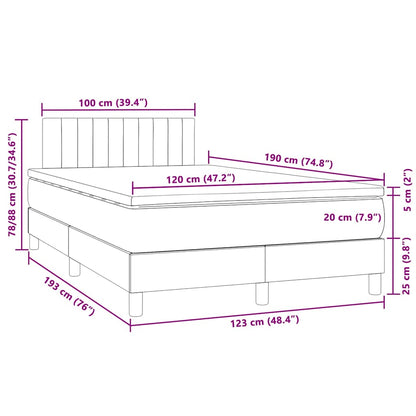 Boxspringbett mit Matratze & LED Schwarz 120x190 cm Samt