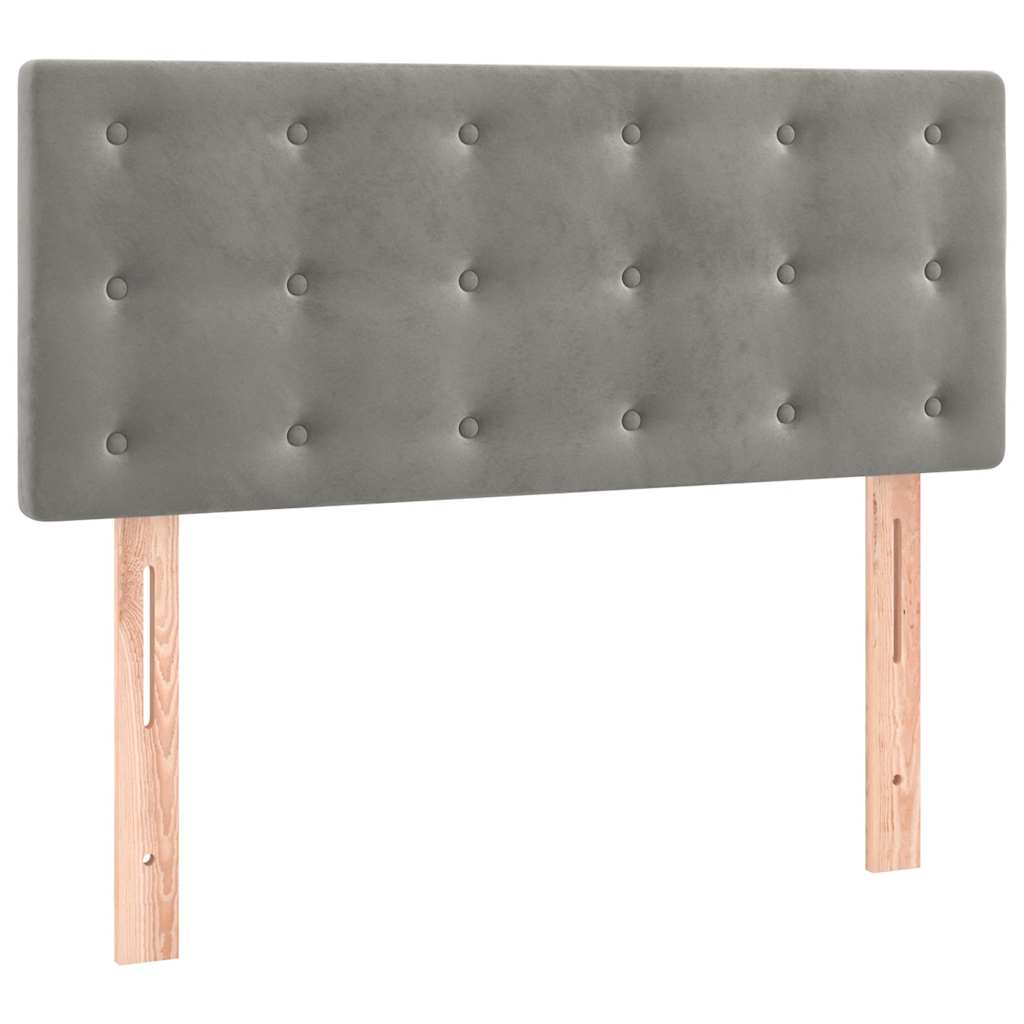 Boxspringbett mit Matratze & LED Hellgrau 120x190 cm Samt