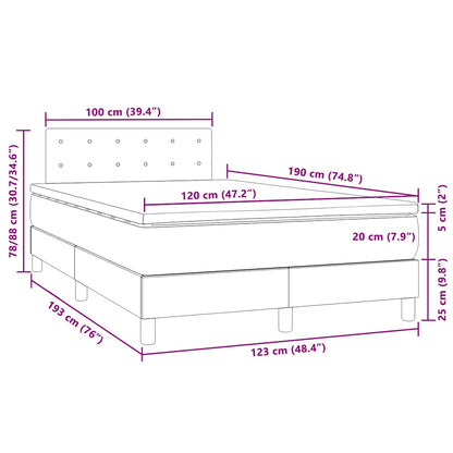 Boxspringbett mit Matratze & LED Dunkelblau 120x190 cm Samt