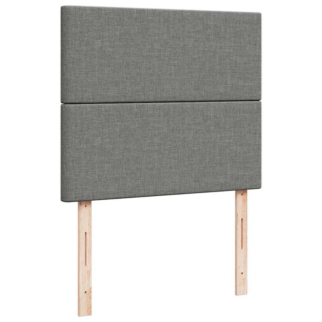 Boxspringbett mit Matratze & LED Dunkelgrau 120x190 cm Stoff