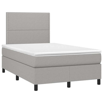Boxspringbett mit Matratze & LED Hellgrau 120x190 cm Stoff
