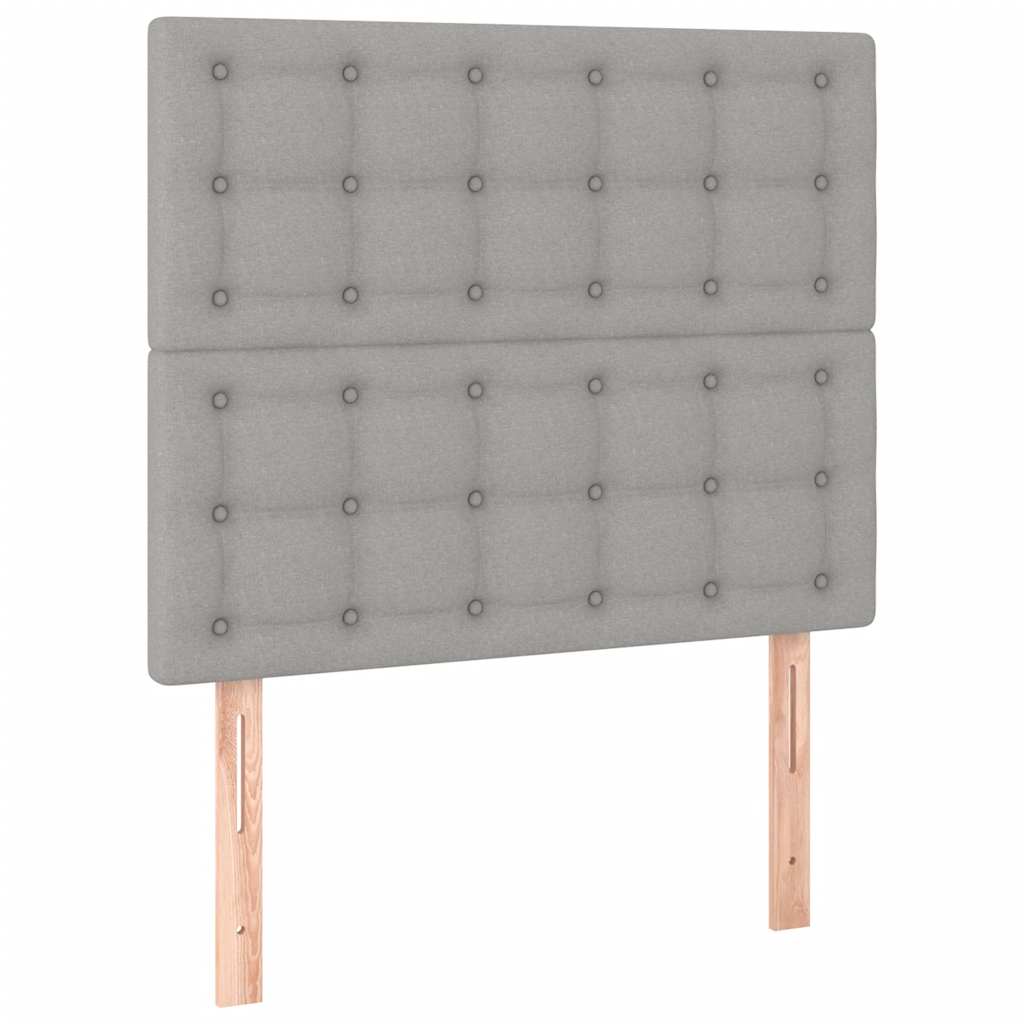 Boxspringbett mit Matratze & LED Hellgrau 120x190 cm Stoff