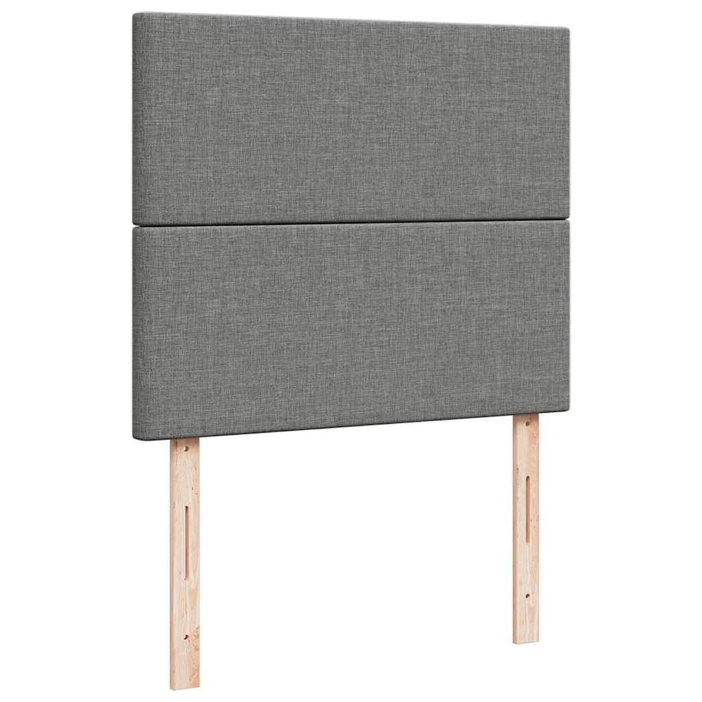 Boxspringbett mit Matratze & LED Dunkelgrau 120x190 cm Stoff