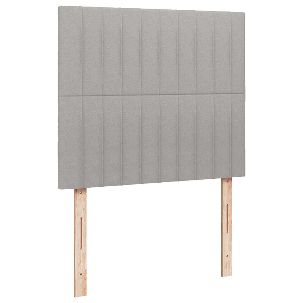 Boxspringbett mit Matratze & LED Hellgrau 120x190 cm Stoff