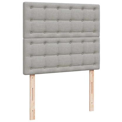 Boxspringbett mit Matratze & LED Hellgrau 120x190 cm Stoff