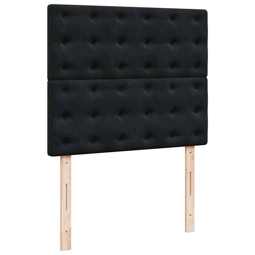 Boxspringbett mit Matratze & LED Schwarz 120x190 cm Samt