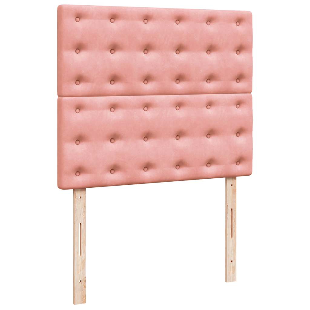 Boxspringbett mit Matratze & LED Rosa 120x190 cm Samt
