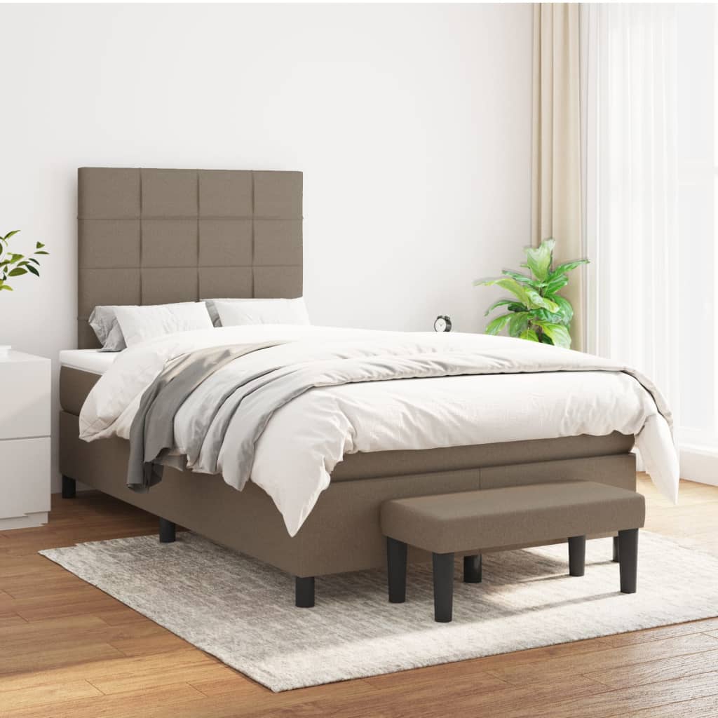 Boxspringbett mit Matratze Taupe 120x190 cm Stoff