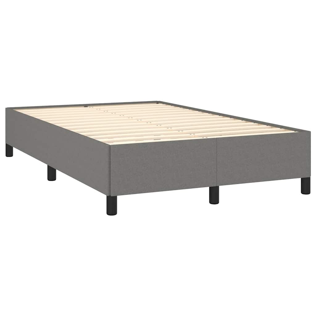 Lit à sommier tapissier avec matelas en tissu gris foncé 120x190 cm