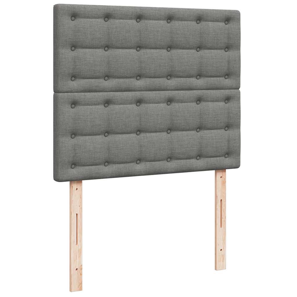 Lit à sommier tapissier avec matelas en tissu gris foncé 120x190 cm