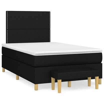 Boxspringbett mit Matratze Schwarz 120x190 cm Stoff