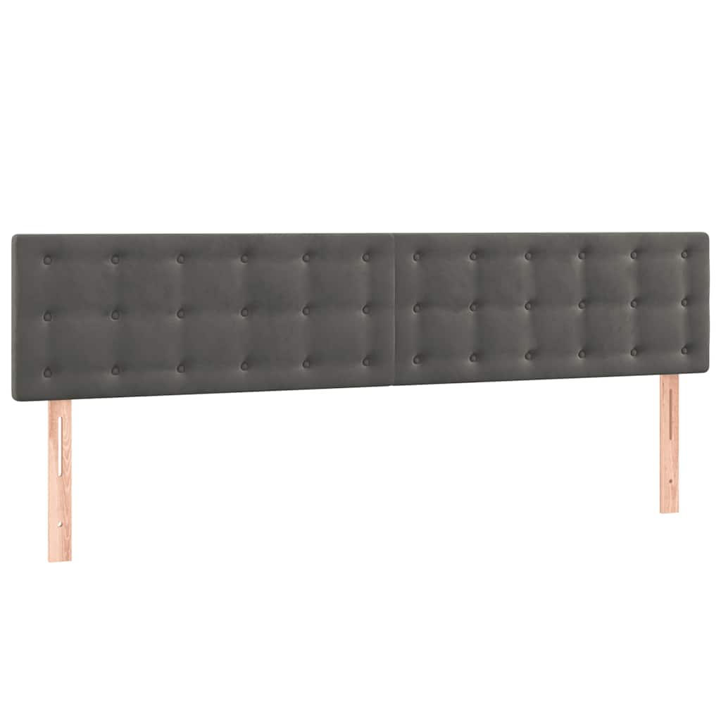 Lit à sommier tapissier avec matelas gris foncé 120x190 cm velours