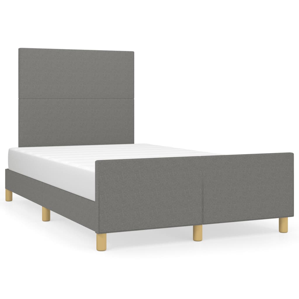 Bettgestell ohne Matratze Dunkelgrau 120x190 cm Stoff