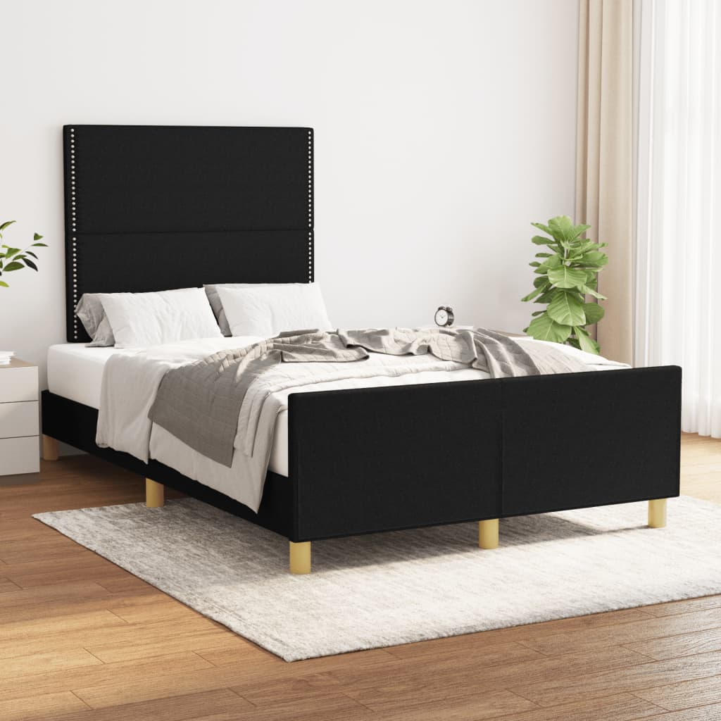 Bettgestell ohne Matratze Schwarz 120x190 cm Stoff