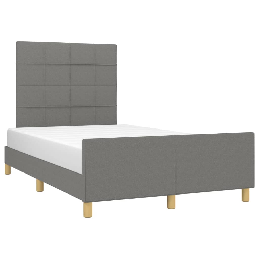 Bettgestell ohne Matratze Dunkelgrau 120x190 cm Stoff