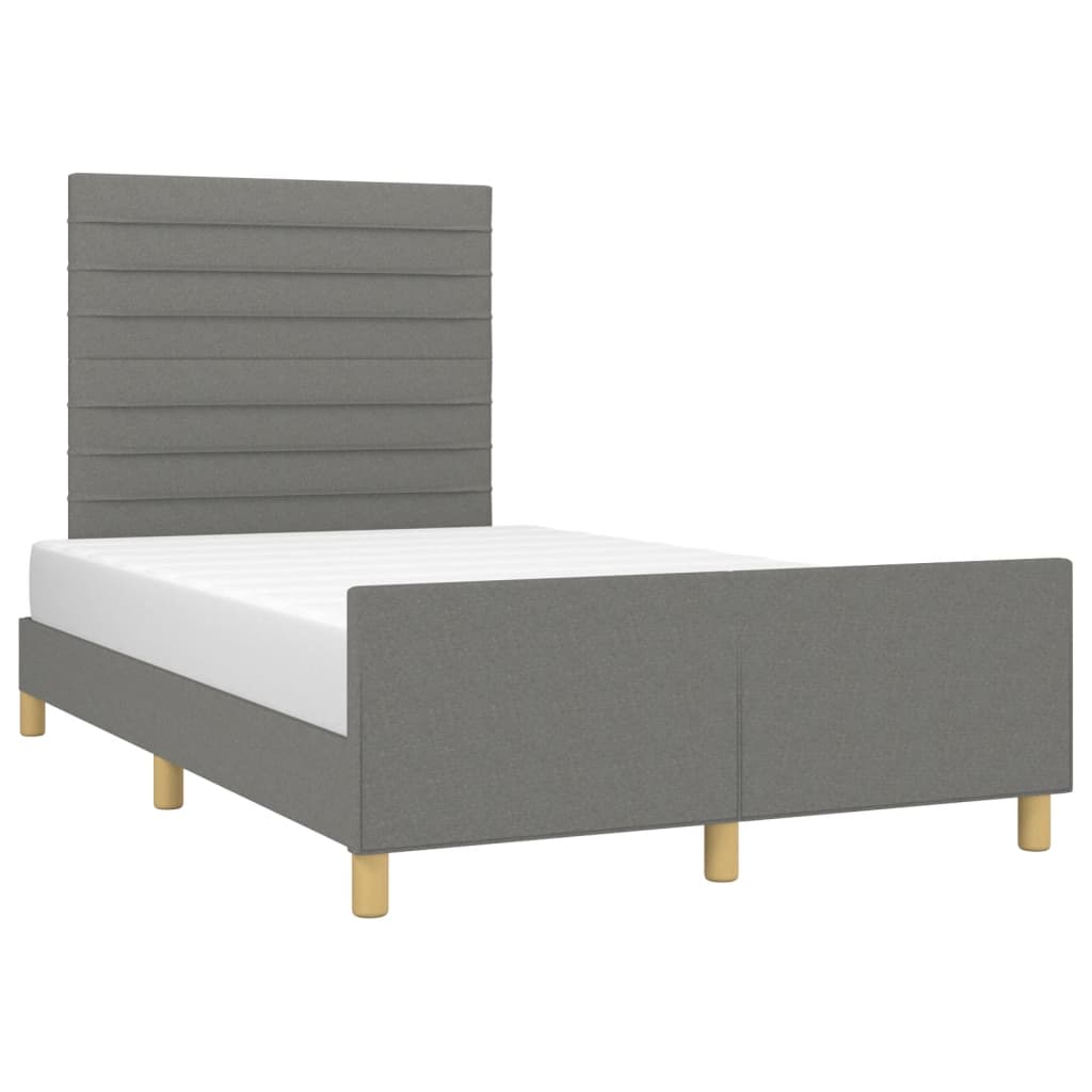 Bettgestell ohne Matratze Dunkelgrau 120x190 cm Stoff