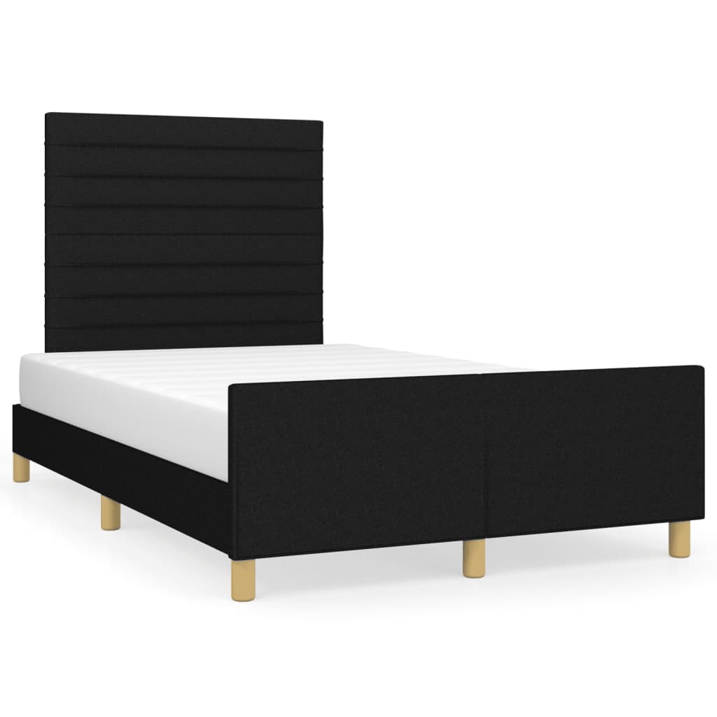 Bettgestell ohne Matratze Schwarz 120x190 cm Stoff