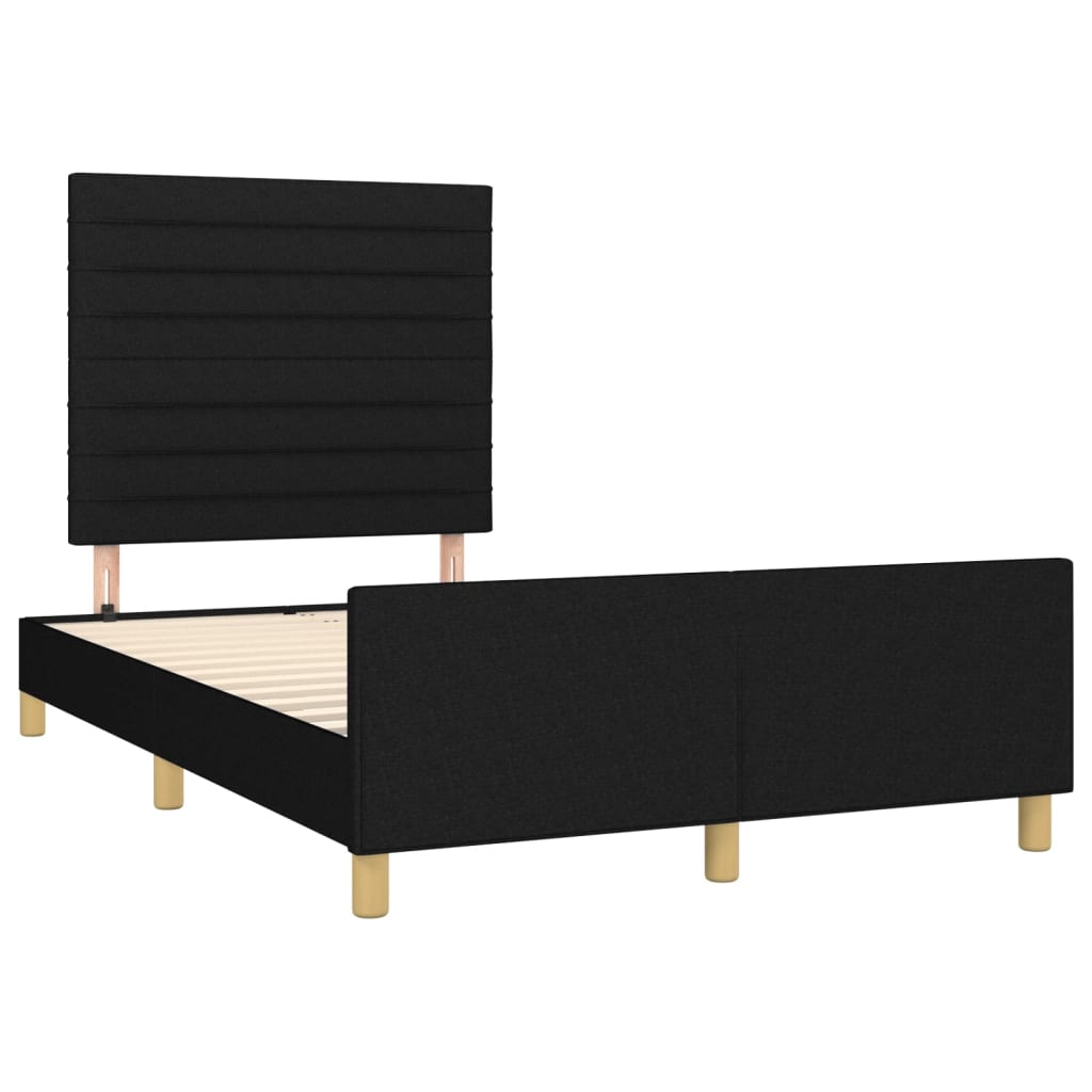 Bettgestell ohne Matratze Schwarz 120x190 cm Stoff