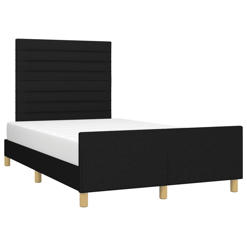 Bettgestell ohne Matratze Schwarz 120x190 cm Stoff