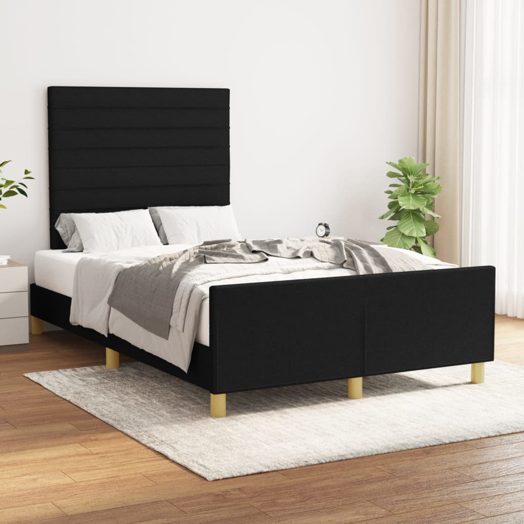 Bettgestell ohne Matratze Schwarz 120x190 cm Stoff