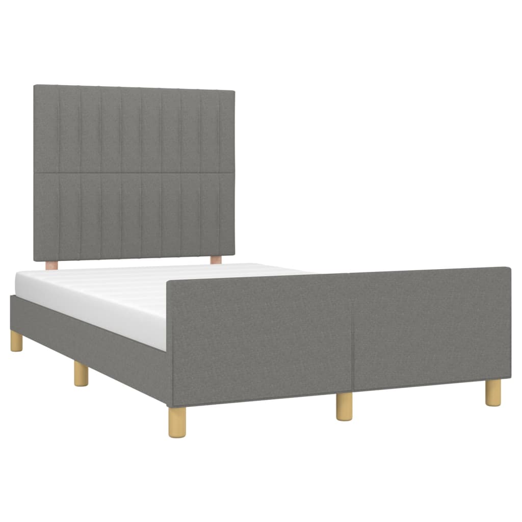 Bettgestell ohne Matratze Dunkelgrau 120x190 cm Stoff