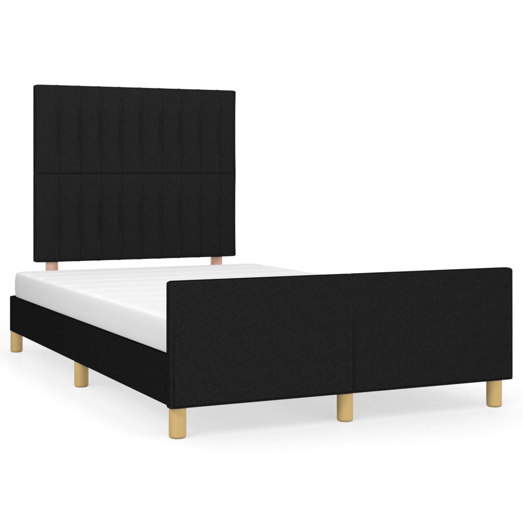 Bettgestell ohne Matratze Schwarz 120x190 cm Stoff