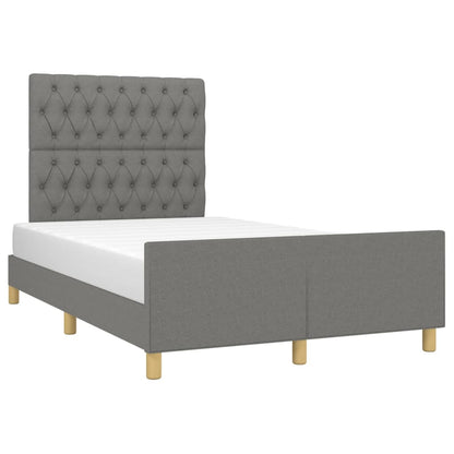 Bettgestell ohne Matratze Dunkelgrau 120x190 cm Stoff