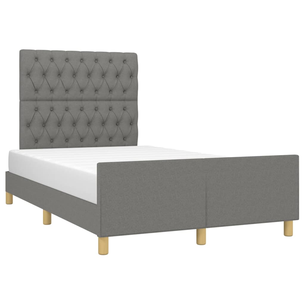 Bettgestell ohne Matratze Dunkelgrau 120x190 cm Stoff
