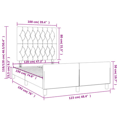 Bettgestell ohne Matratze Schwarz 120x190 cm Stoff